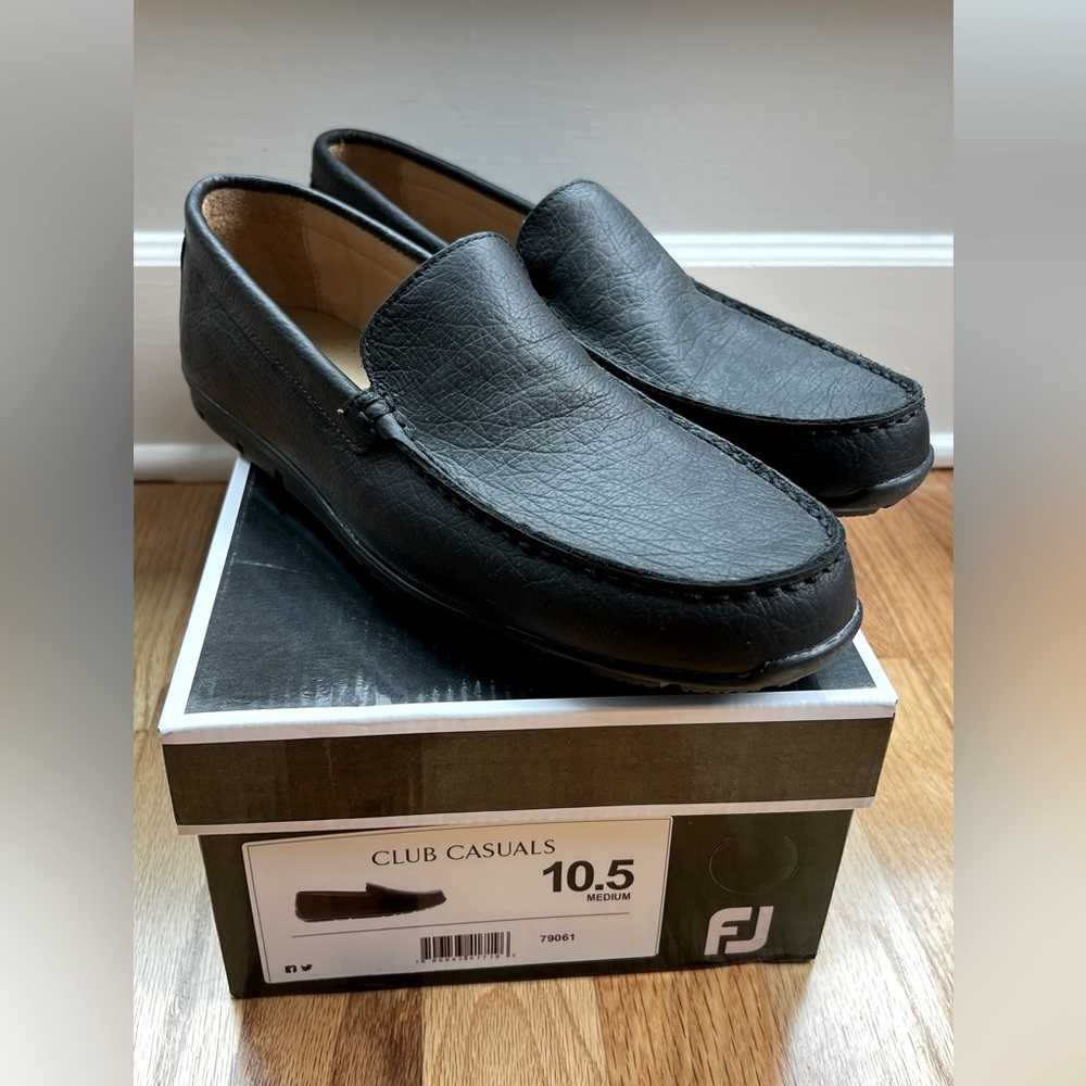 Men’s Footjoy Club Casual loafers NWT Black Leather Size 10.5